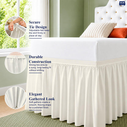 Cottingon Dorm Room Bed Skirt Twin XL, White Microfiber Dust Ruffle, 32 Inch Drop, Fits Standard College Beds 39 x 80, Under Bed Storage Cover, College Dorm Room Essentials, Back to School Bedding