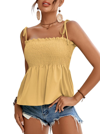 LYANER Women's Tie Shoulder Cute Cami Blouse