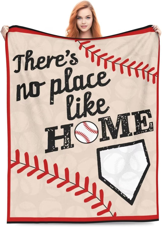Baseball Throw Blanket Soft Flannel Blankets for Bed Couch Plush Cozy Blanket for Men Women Unisex Adults Micro Fleece Throws Unique Design 50''*40''