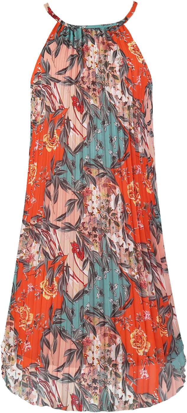 Ellames 2026 Summer Pleated Casual Swing Dress with Belt