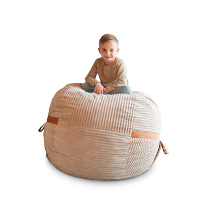 Big Joe Fuf 7Ft Giant Foam Bean Bag Chair, Oversized Couch with Removable Cover for Kids, Teens, Adults, Fog Lenox, Durable Woven Polyester, 7 Foot