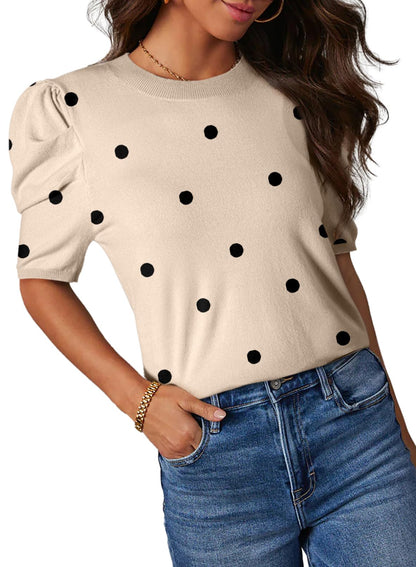 Dokotoo Women's Short Puff Sleeve Tops