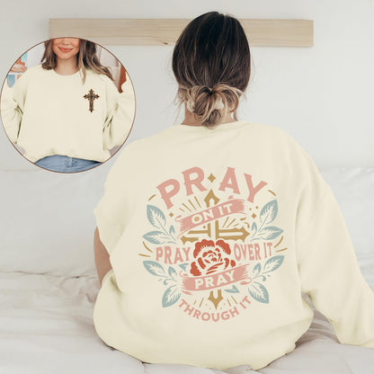 Pairxily Christian Crewneck Sweatshirts for Women Pray Bible Verse