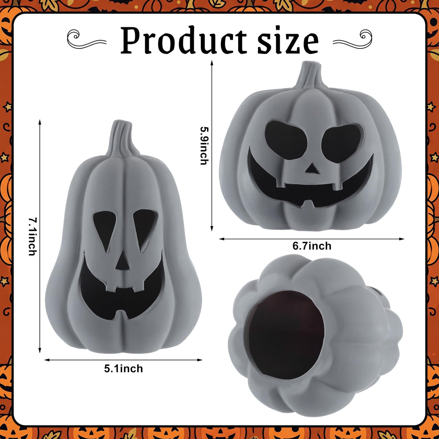 Tioncy 2 Pack Fall Decor Halloween Decorations Terracotta Pumpkin Decoration Handmade Clay Pumpkin Jack-o-Lantern Halloween Tealight Holder Rustic Farmhouse Fall Home Decor for Table(Orange)