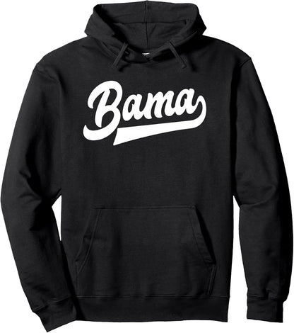 Bama Alabama White Script Design Southern Pullover Hoodie