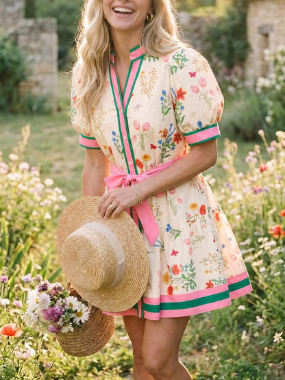Wenrine Womens Summer Floral Mini Dress