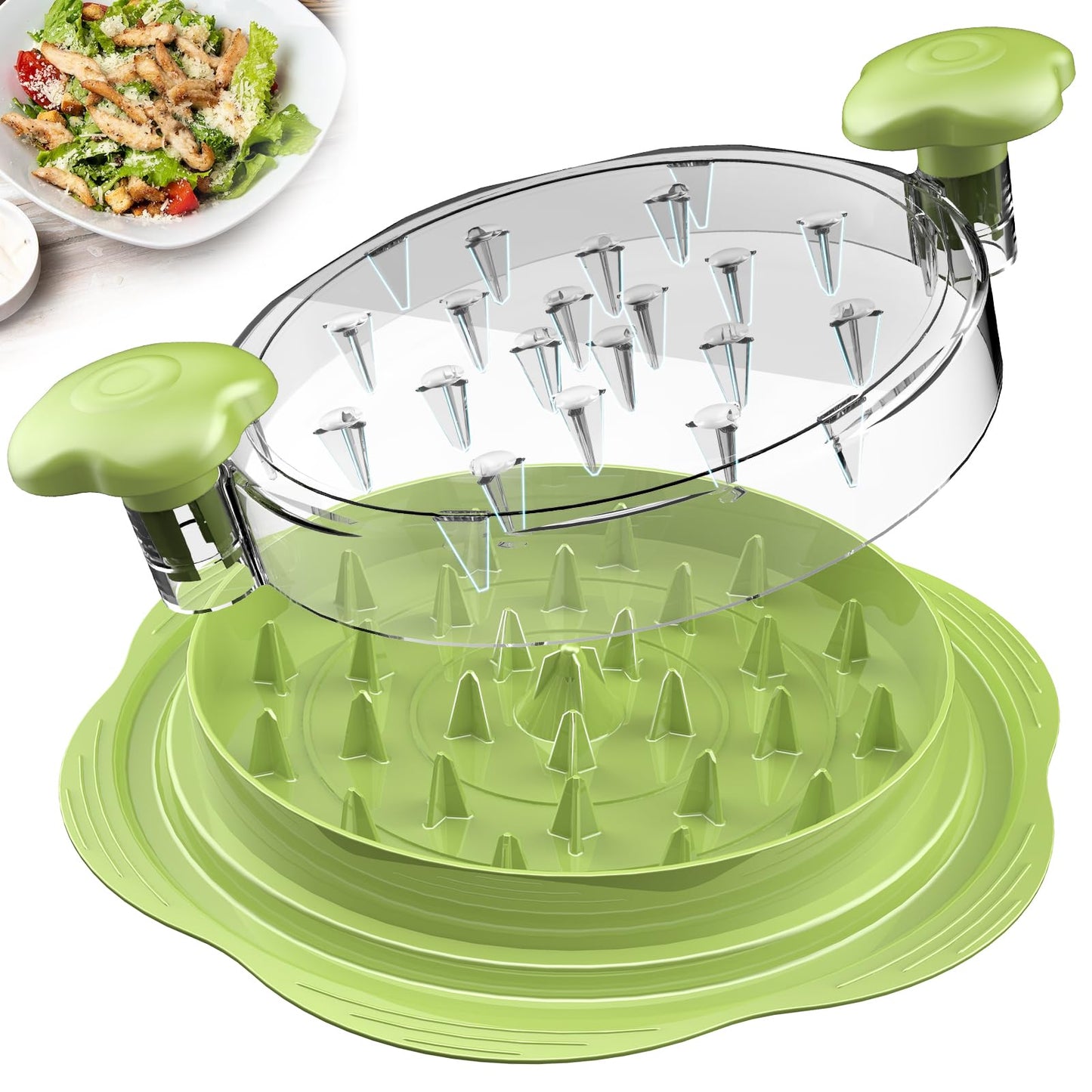 SURETIVIAN Chicken Shredder Tool Twist Large Chicken Breast Shredder with Brush&Fork, Visible Meat Shredder Machine, Anti-Slip Strip, Ergonomic Handle, BPA Free, Pork Beef Chicken(Hot Pink)