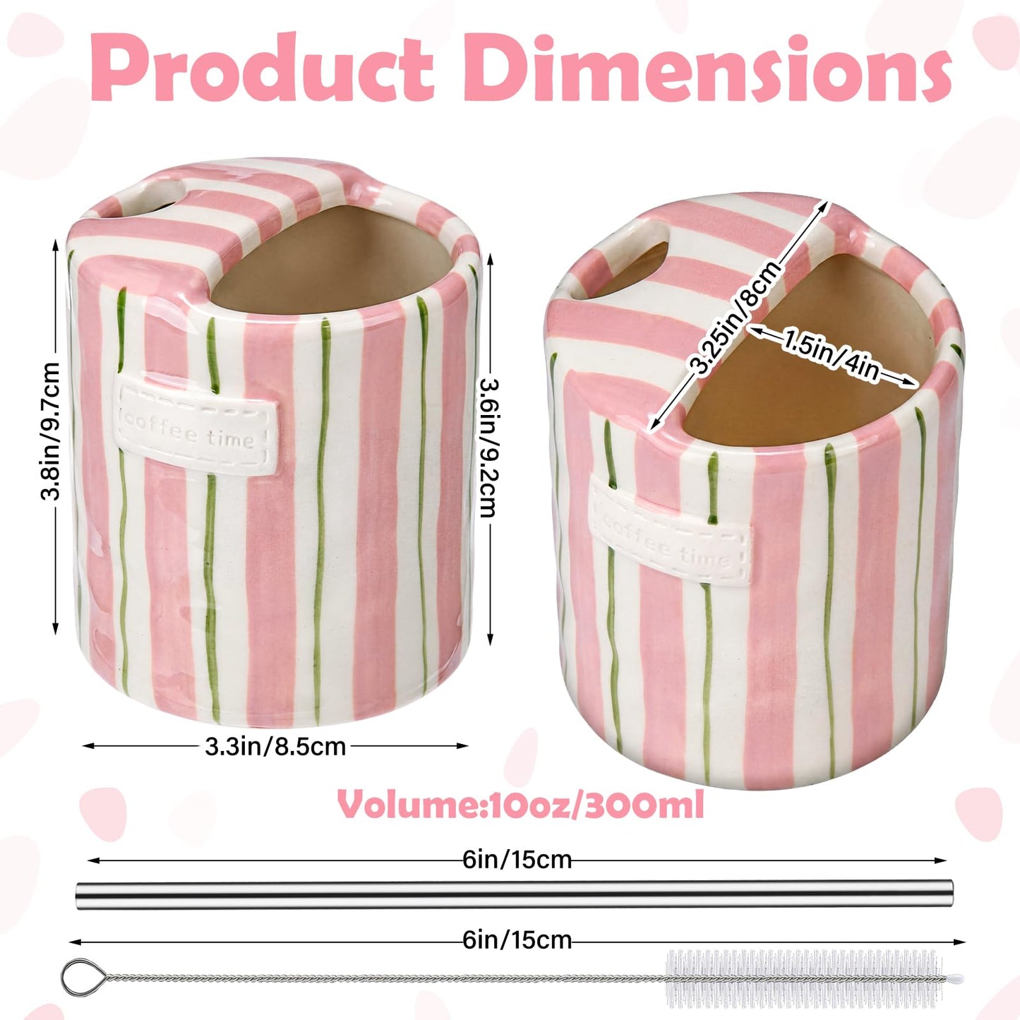 2 Pack Ceramic Mug with Sip Hole,
