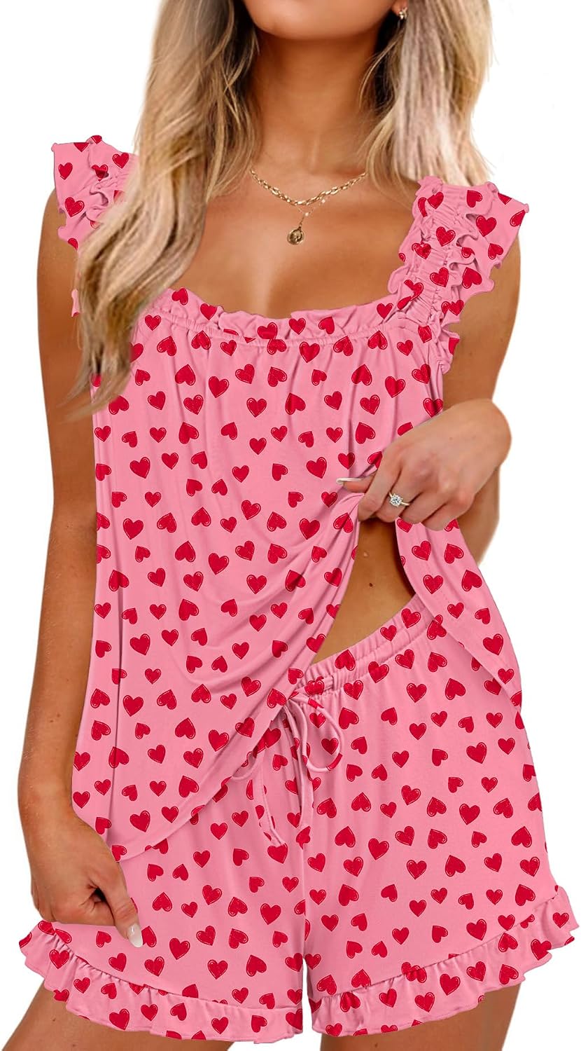 Ekouaer Pajama Set - 2 Piece Ruffle