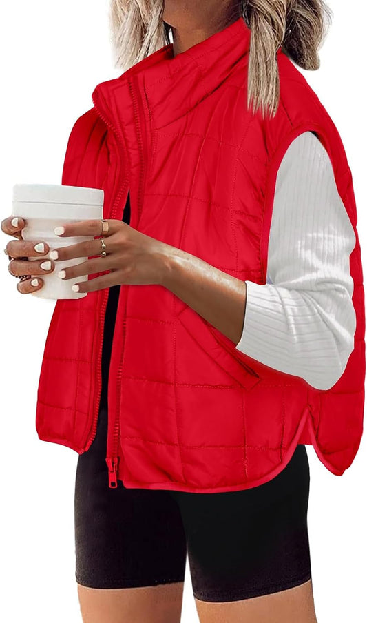 Zeagoo Womens Puffer Vest Ladies Sleeveless Zip Up Outerwear