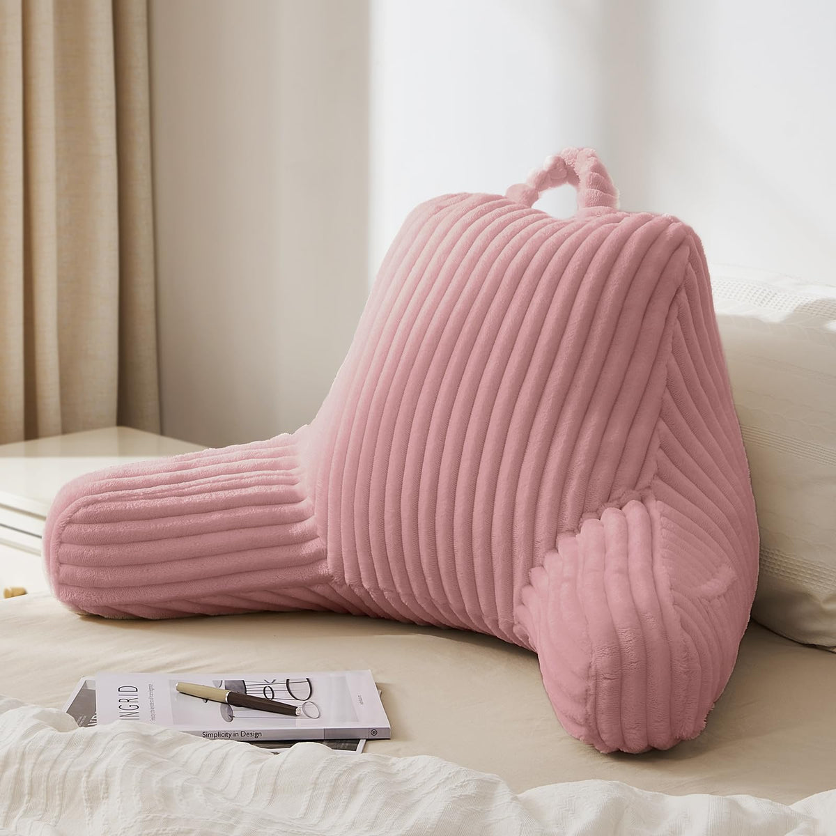 Blissful Diary Reading Pillow, Backrest Pillow with Shredded Memory Foam