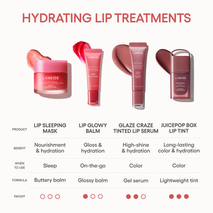LANEIGE Lip Glowy Balm: Sheer Tinted Lip Treatment Balm Tube with Shea & Murumuru Butters for Hydrating, Moisturizing, Glossy, Non-Sticky Shine, Berry | Korean Skin Care