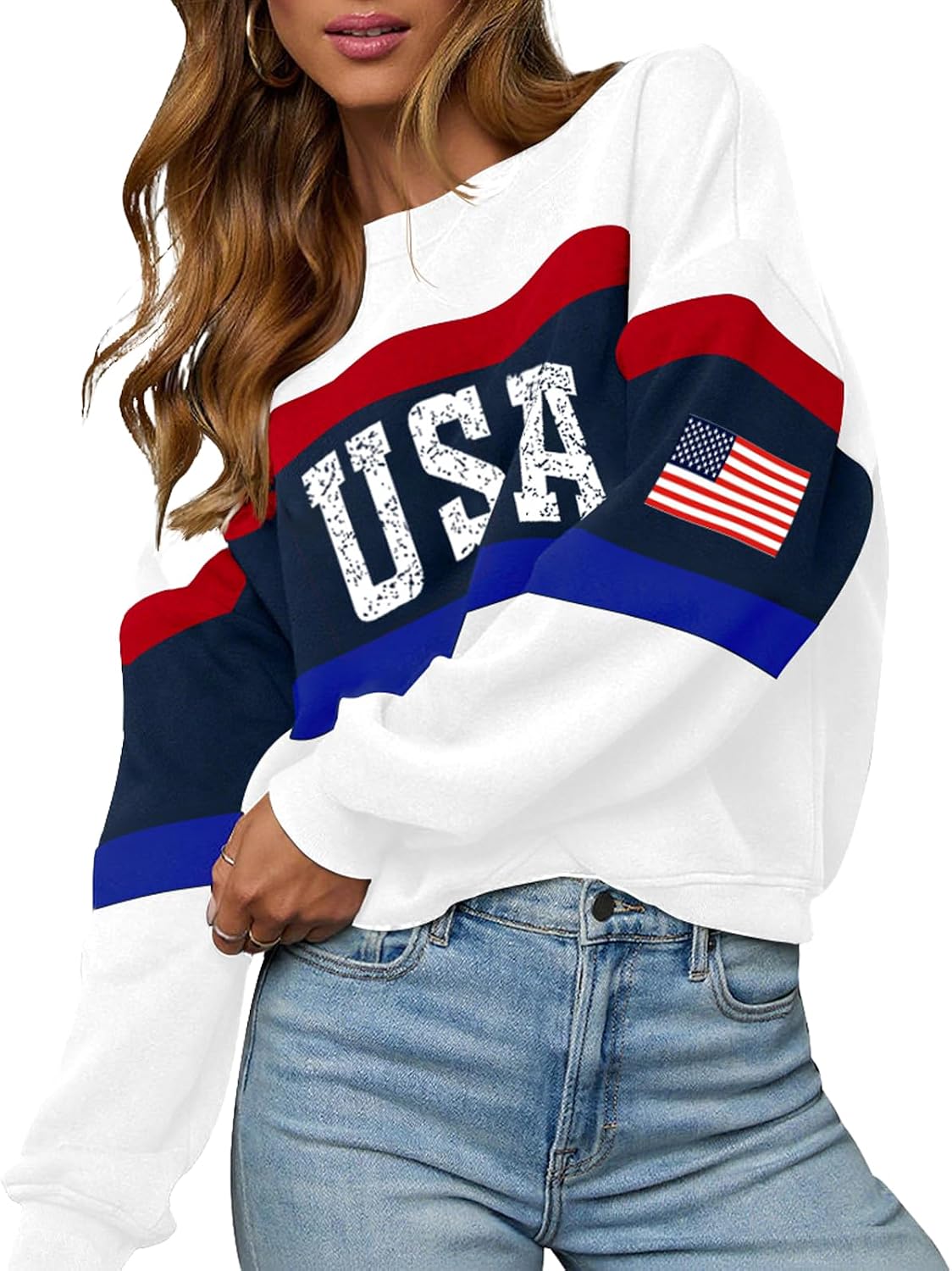 LEEDYA Women USA Sweatshirt