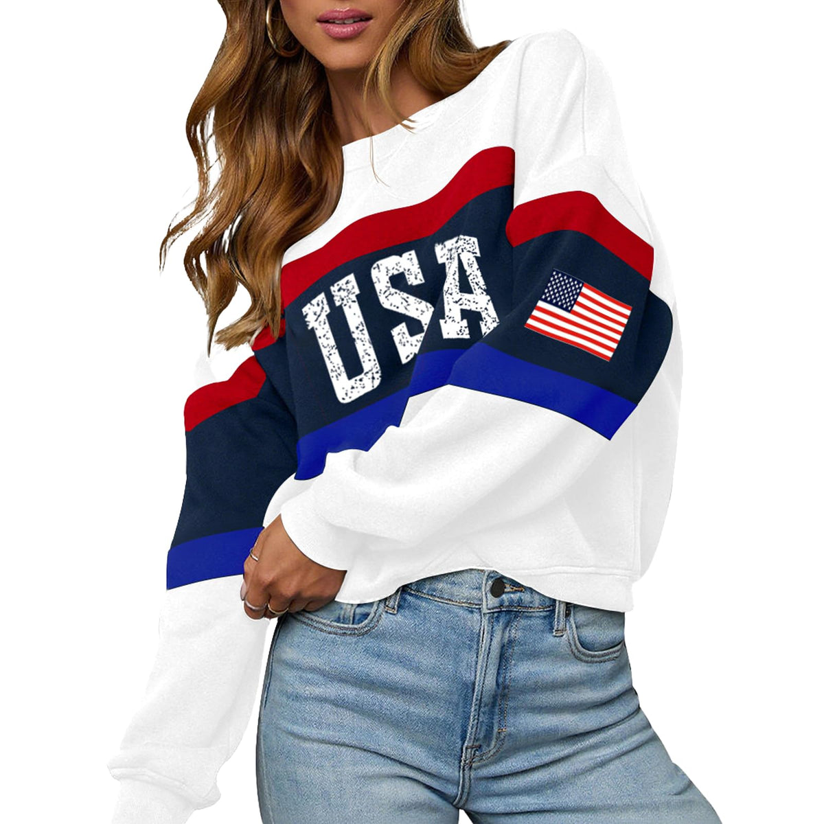 LEEDYA Women USA Sweatshirt