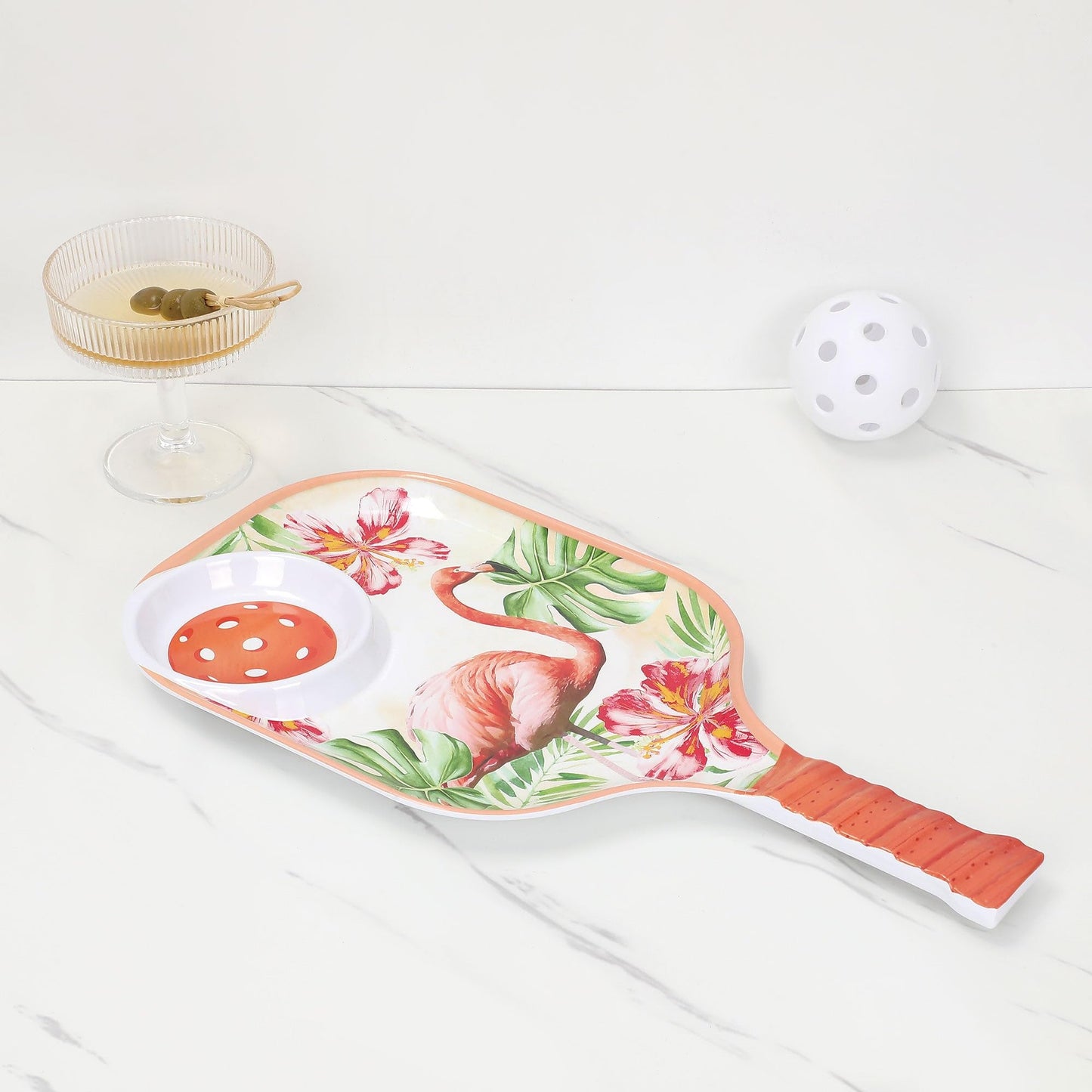 UPware Lovely Lemon Melamine Chip and Dip Snack Tray
