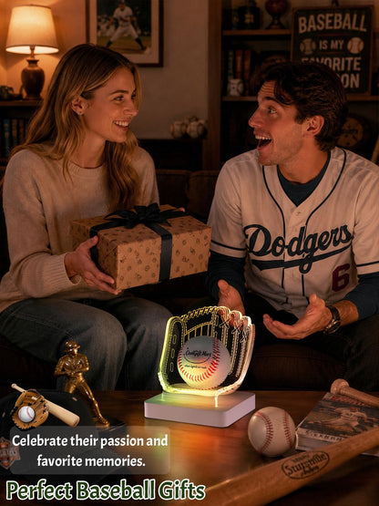 CoolGift Mart Light Up Baseball Glove Display Stand