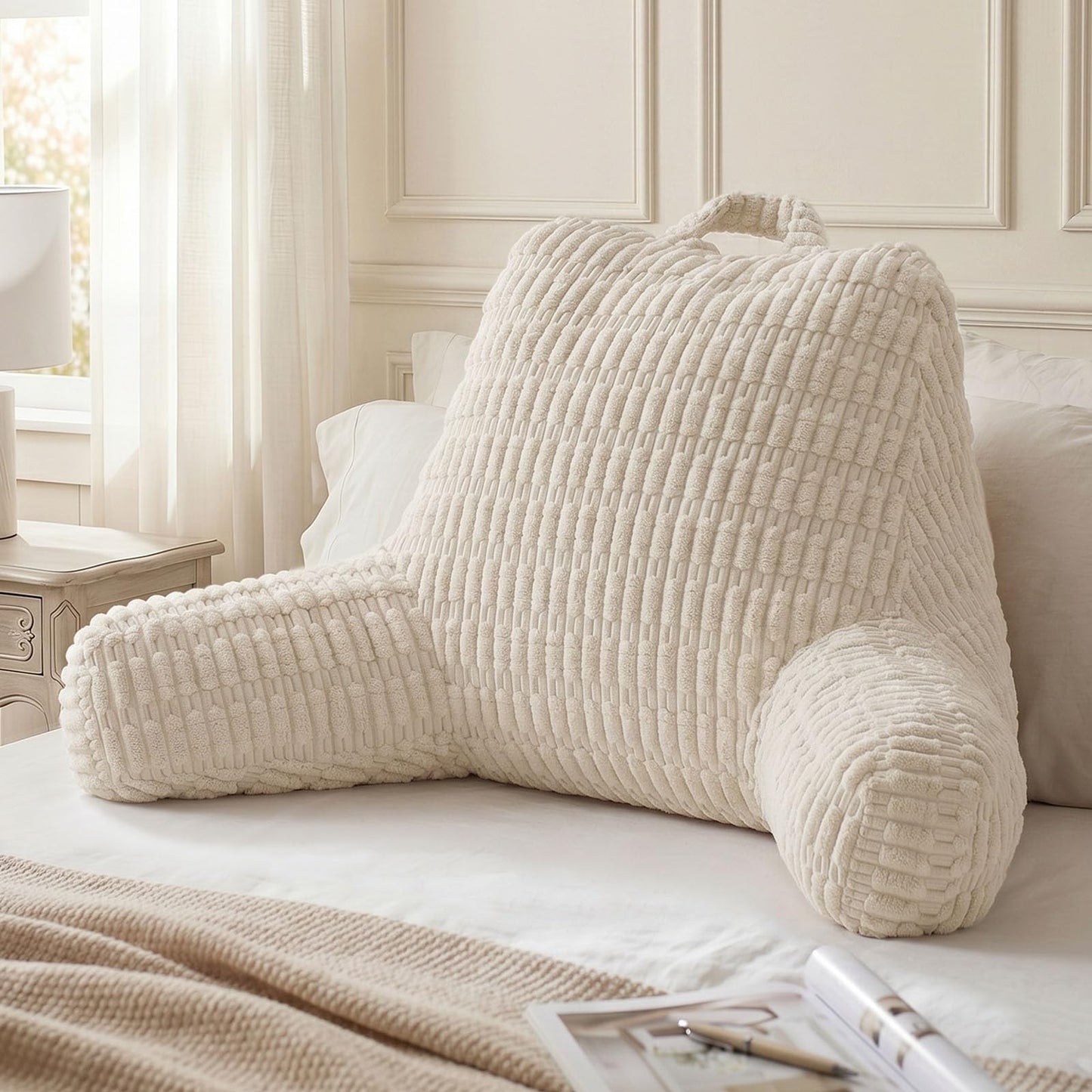 Blissful Diary Reading Pillow, Backrest Pillow with Shredded Memory Foam
