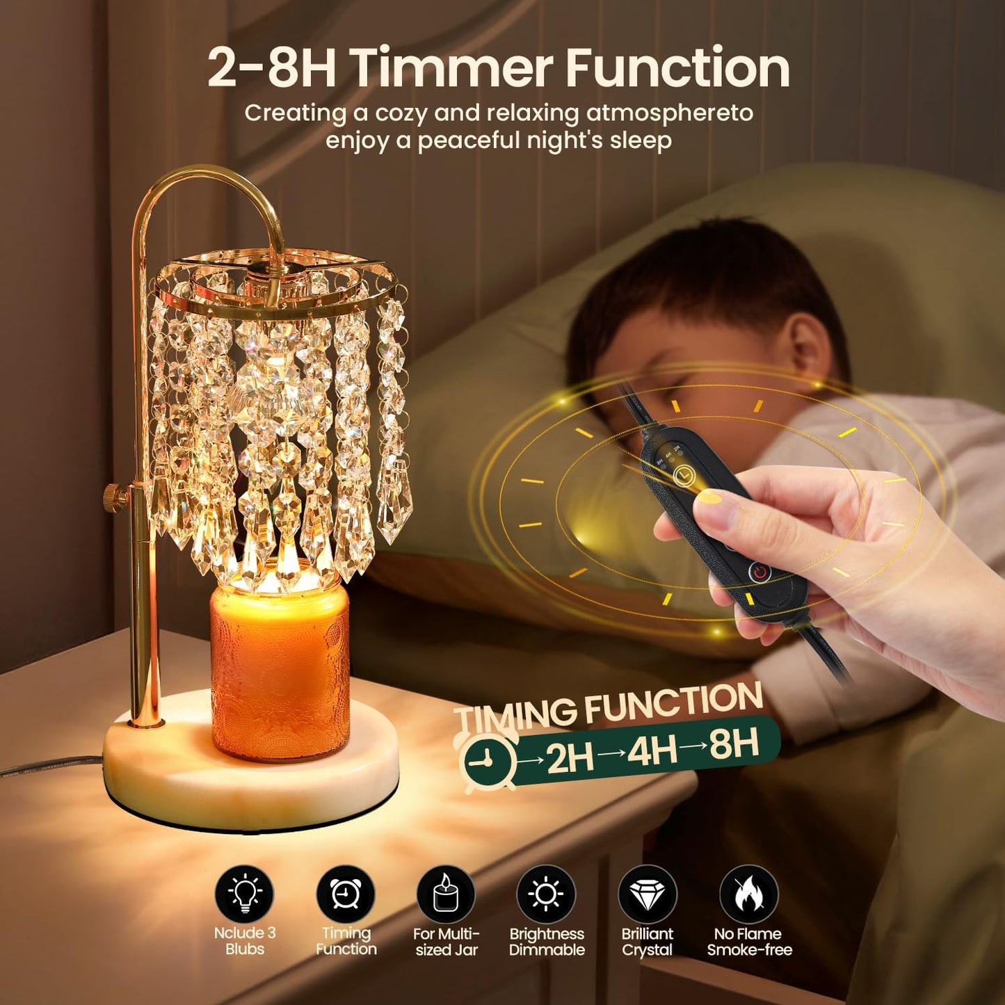 Candle Warmer Lamp with Timer & Dimmer