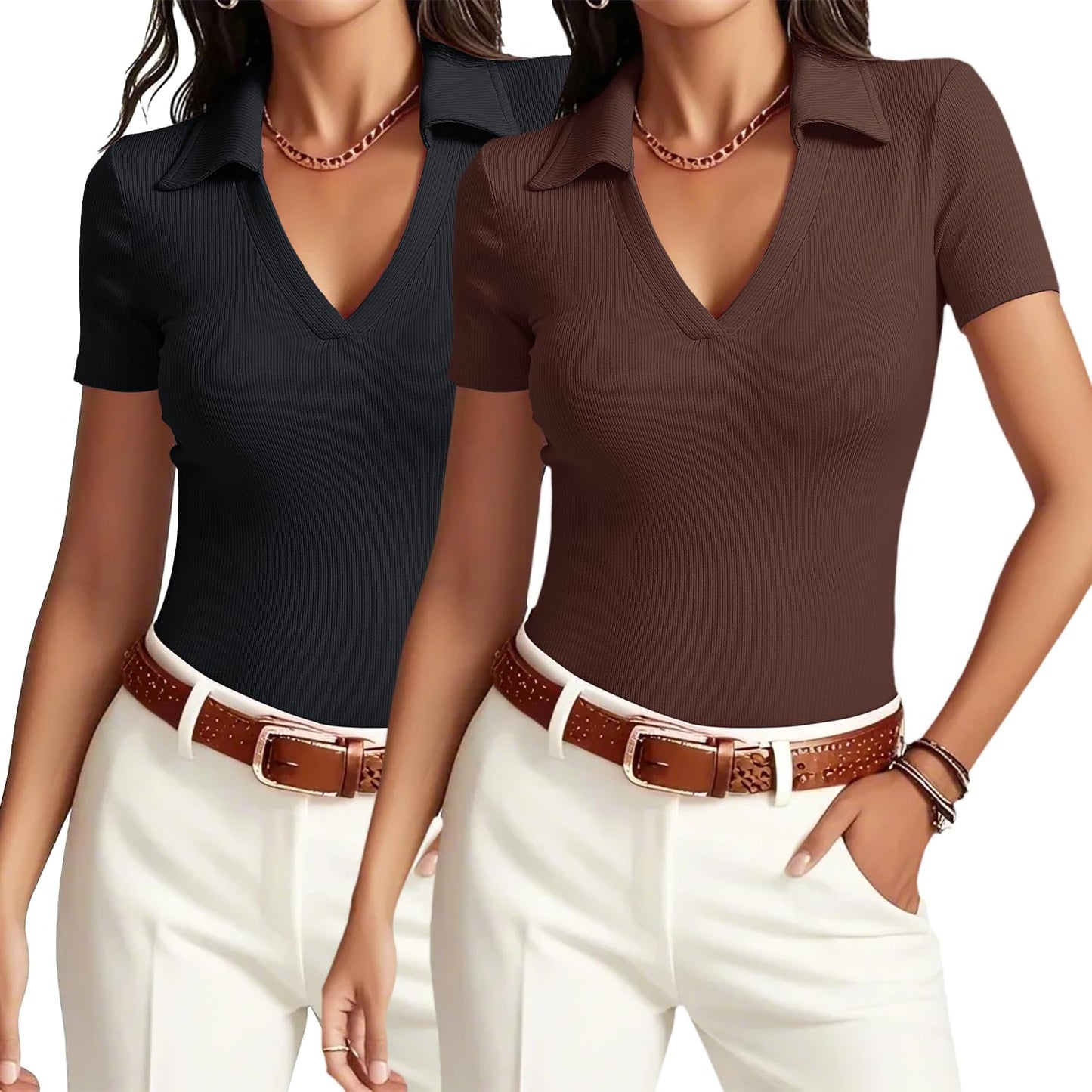 Meetrendi Womens Short Sleeve Work Shirts
