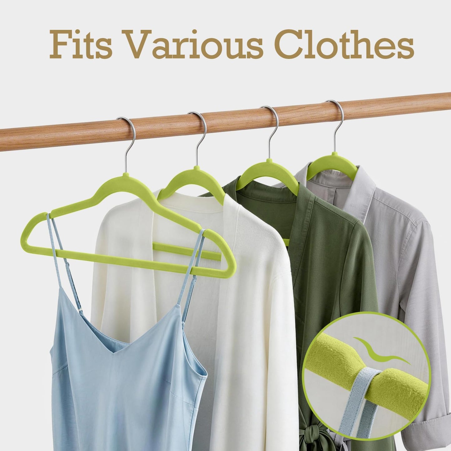 HOUSE DAY Black Velvet Hangers 60 Pack, Non Slip Clothes Felt Hanger Heavy Duty for Coat, Premium Slim Space Saving Suit Hangers for Closet Organizer, 360° Rotating Silver Hook