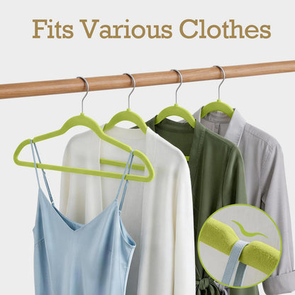 HOUSE DAY Black Velvet Hangers 60 Pack, Non Slip Clothes Felt Hanger Heavy Duty for Coat, Premium Slim Space Saving Suit Hangers for Closet Organizer, 360° Rotating Silver Hook