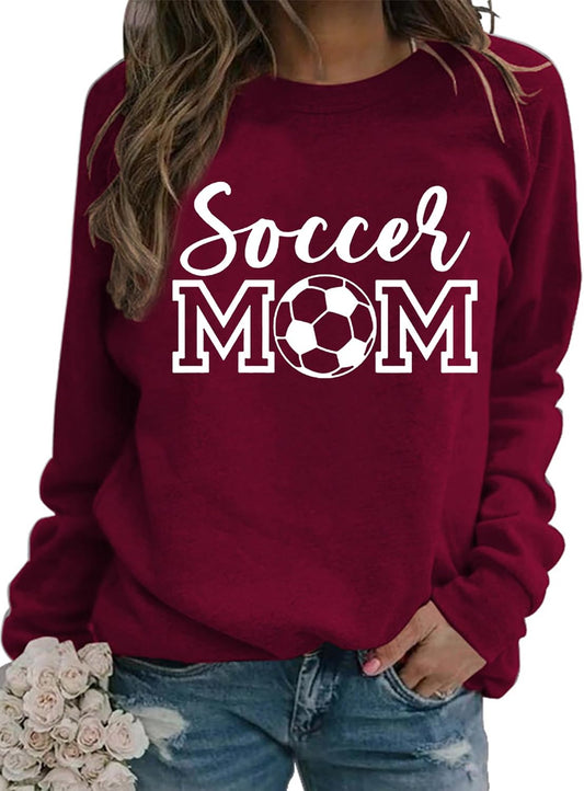 Womens Soccer Mom Sweatshirt Soccer Graphic Shirts Football Outfits