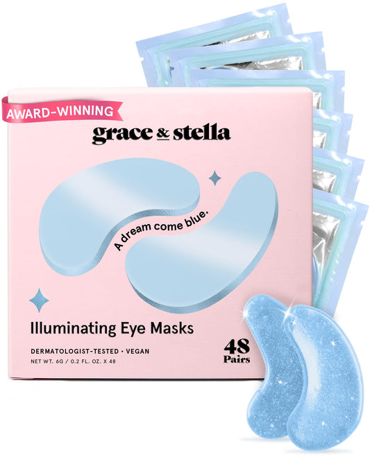 grace & stella Under Eye Patches (12 pairs) Eye Masks for Puffy Eyes and Dark Circles - Gifts for Women, Bridesmaids, Birthdays, Bachelorette Party, Self Care Gifts for Women - Vegan Cruelty-Free