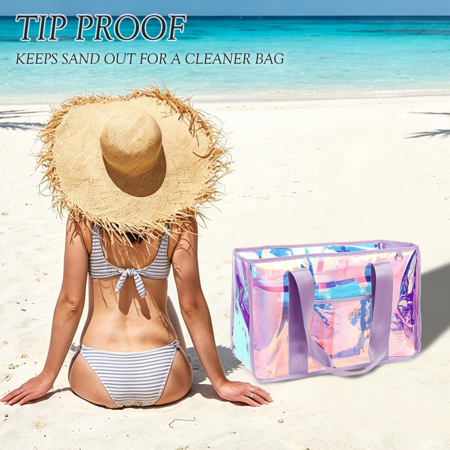 Fammart Iridescent Clear Beach Bags (Waterproof)