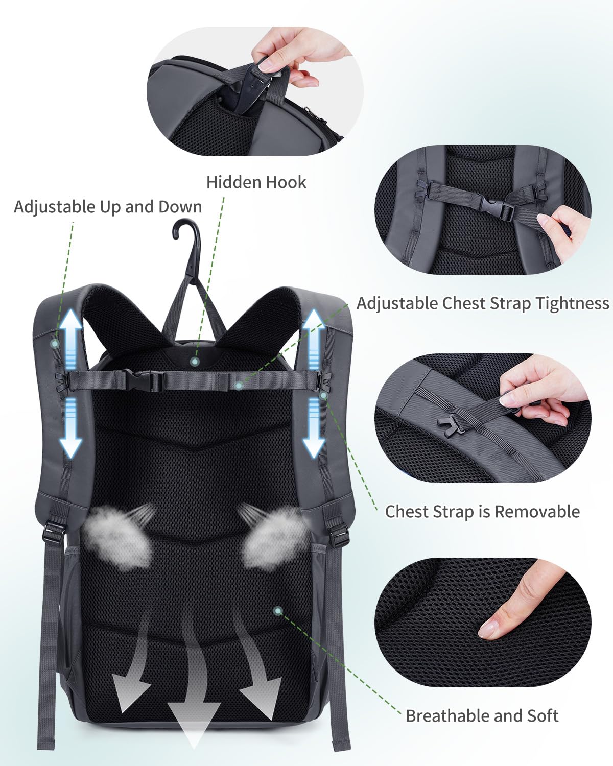 sportsnew Waterproof Pickleball Bag Men Women W/Shoe Compartment Fence Hook