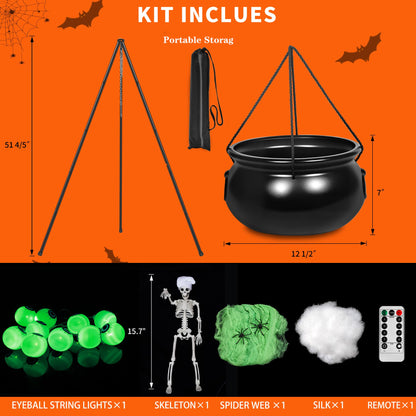 AYGXU Halloween Decorations Indoor,Black Witches Cauldron,Halloween Party Decorations,Plastic Cauldron Pot,Bubble Witch Cauldron DIY Set for Kitchen Table Decor