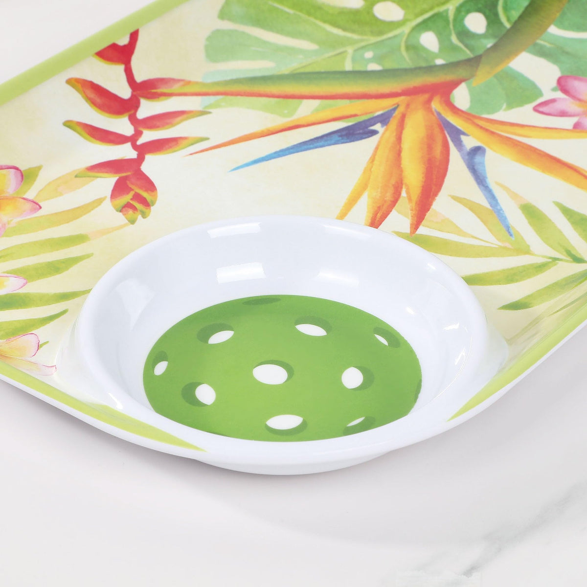UPware Lovely Lemon Melamine Chip and Dip Snack Tray