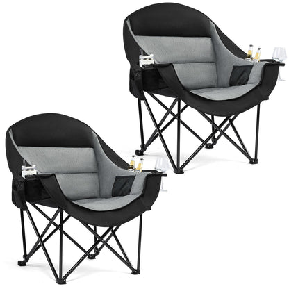 Oversized Camping Chairs for Adults - Heavy Duty Padded Outdoor Camp Chair