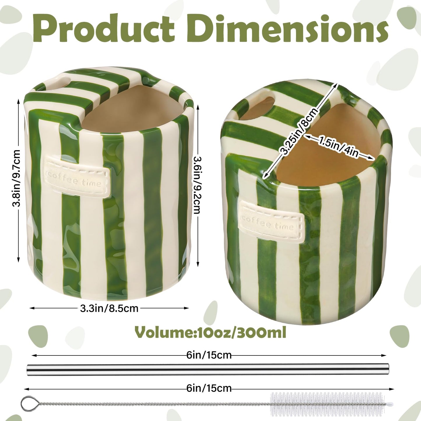 2 Pack Ceramic Mug with Sip Hole,