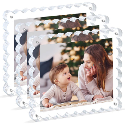 Chivalral 3 Pack 4x6 Acrylic Picture Frame, Double-Sided Tabletop Display