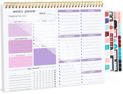 Thboxes Weekly Desk Planner, 8.5x11 In To Do List Notepad, 52 Sheets, Pink | Productivity Organizer, Work from Home Essentials, Undated Tear Off Pages, Office, College, School, Student and Teacher Gifts