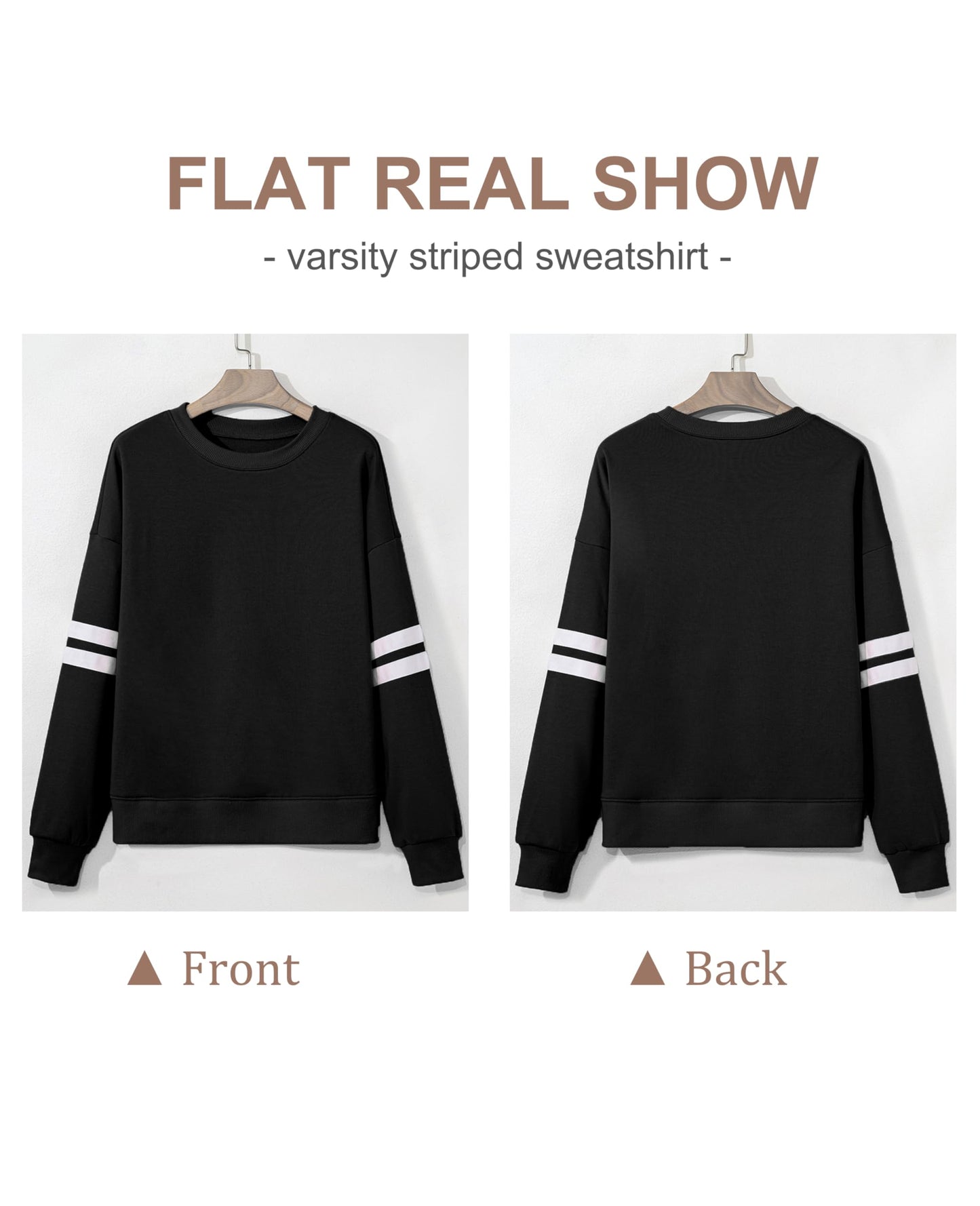 Selink Womens Varsity Striped Oversized Sweatshirt Crewneck Long Sleeve Casual Fashion Pullover Top Fall Outfits