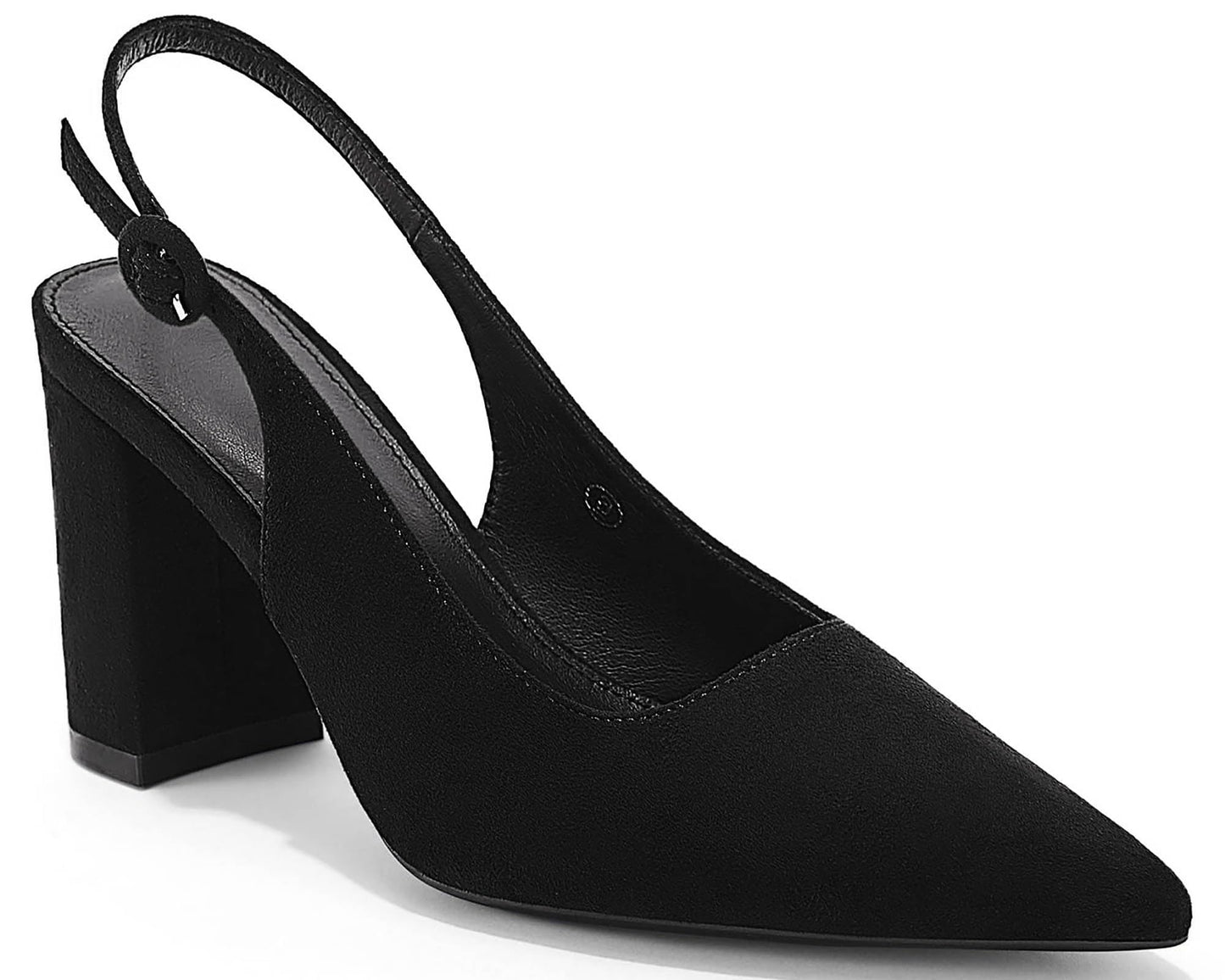 Womens Slingback Block Heels Pointed Closed Toe Work Dress Shoes