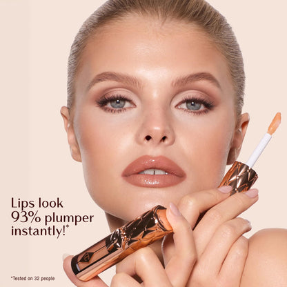 Charlotte Tilbury Big Lip Plumpgasm Lip Gloss - Gift Set Essential - Hydrating Plumper with Hyaluronic Acid & Heat + Ice Technology - Perfect for Pairing with Makeup Favorites