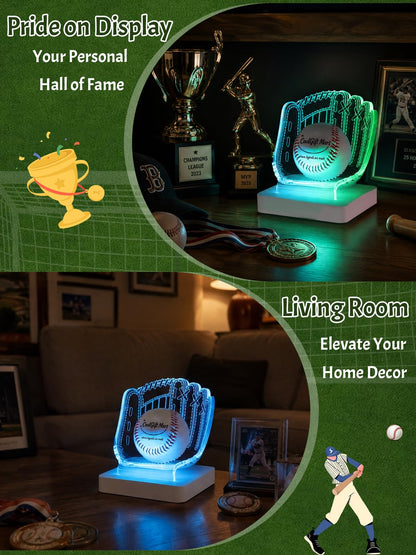 CoolGift Mart Light Up Baseball Glove Display Stand