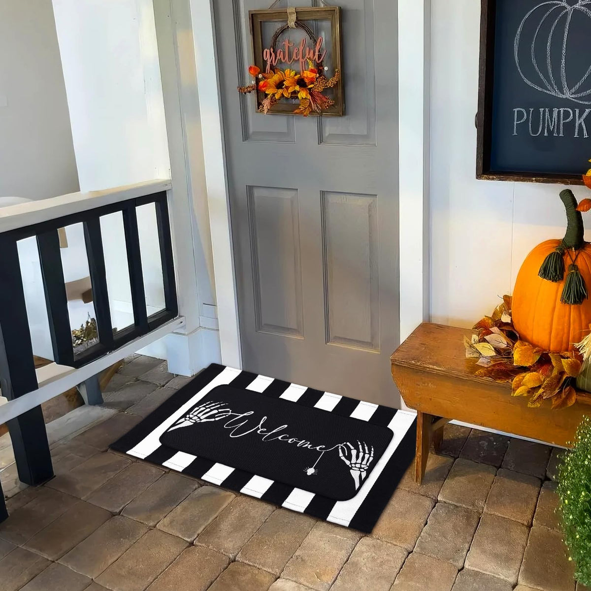 Tinideya 2 Pcs Halloween Door Mats Outdoor Layered Ghost Front Door Mat