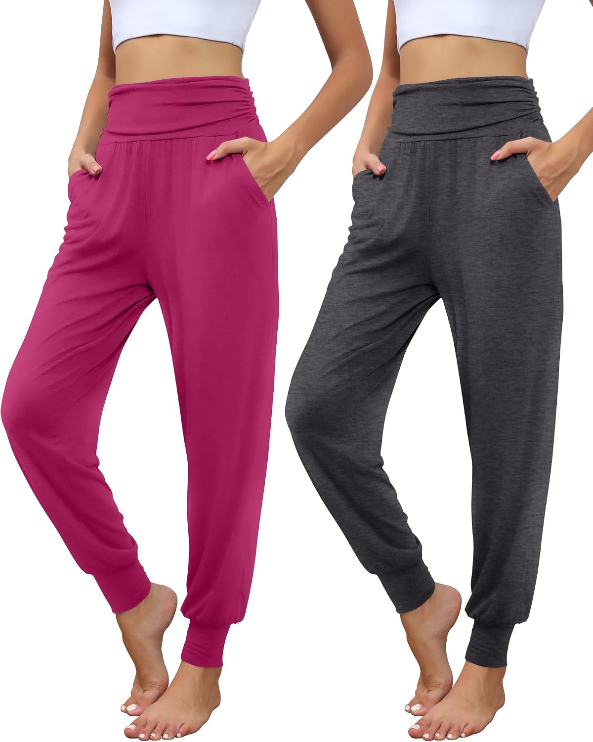 Locoowai 2 Pack Women's Yoga Sweatpants with Pockets