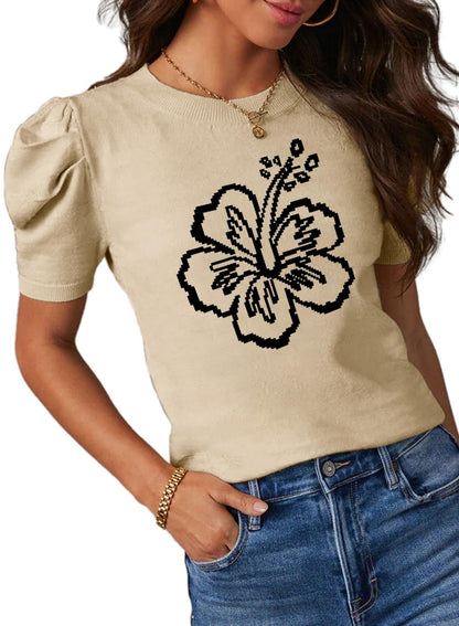 Dokotoo Women's Short Puff Sleeve Tops
