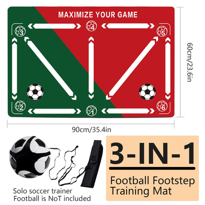 Soccer training mat,Soccer training equipment accessories for All Ages to Improve Speed Strength Agility and Coordination,Anti-Slip/Silent Mat