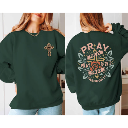 Pairxily Christian Crewneck Sweatshirts for Women Pray Bible Verse
