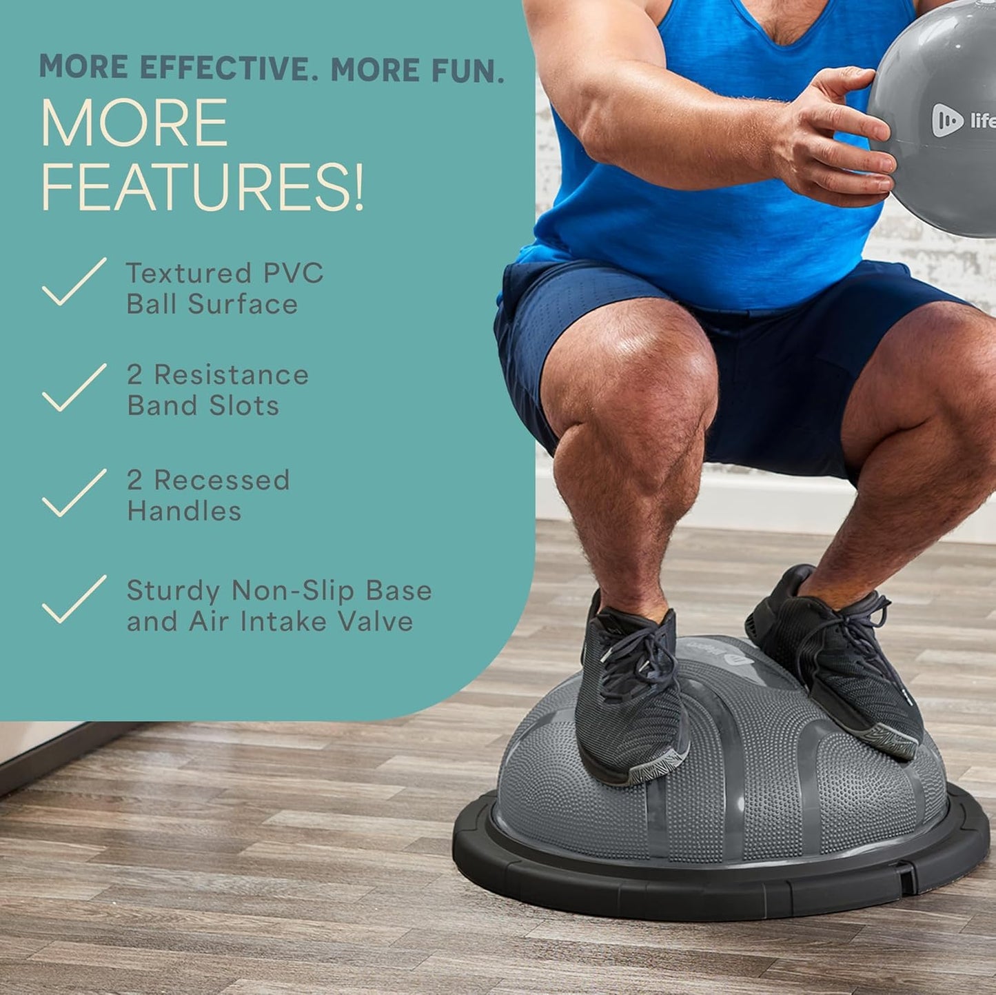 LifePro Horizon Half Balance Ball Trainer with 440 lb Capacity | Stability Ball for Home Gym & Physical Therapy | Full-Body Training Equipment for Core Strengthening