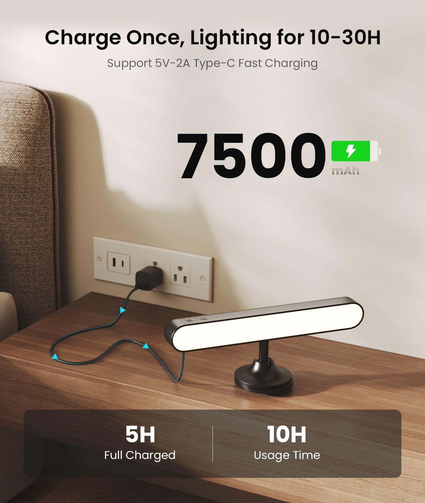 PopoIron Wall Sconce with 7500mAh Rechargeable Battery LED Wall Light for Bedroom with Remote Control, 3 Colors Wireless Wall Lamp 360° Rotation Dimmable Brightness with 15 RGB Colors,Black,1 Pack