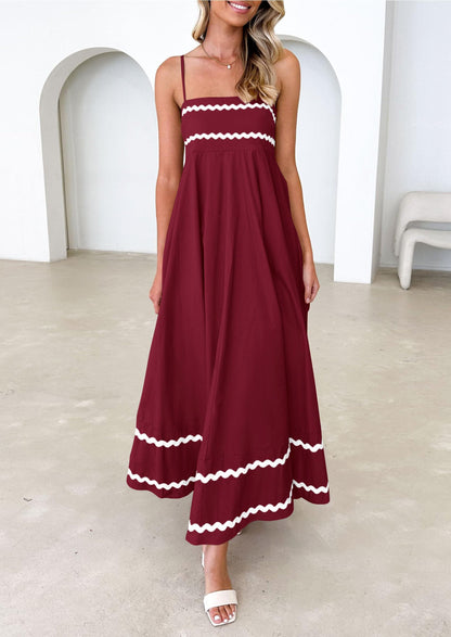 PRETTYGARDEN Women's Summer Spaghetti Strap Boho Maxi Dress