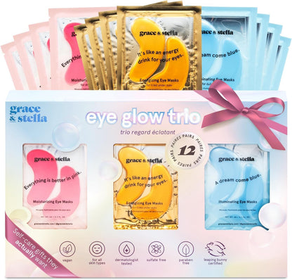 grace & stella Under Eye Patches (12 pairs) Eye Masks for Puffy Eyes and Dark Circles - Gifts for Women, Bridesmaids, Birthdays, Bachelorette Party, Self Care Gifts for Women - Vegan Cruelty-Free
