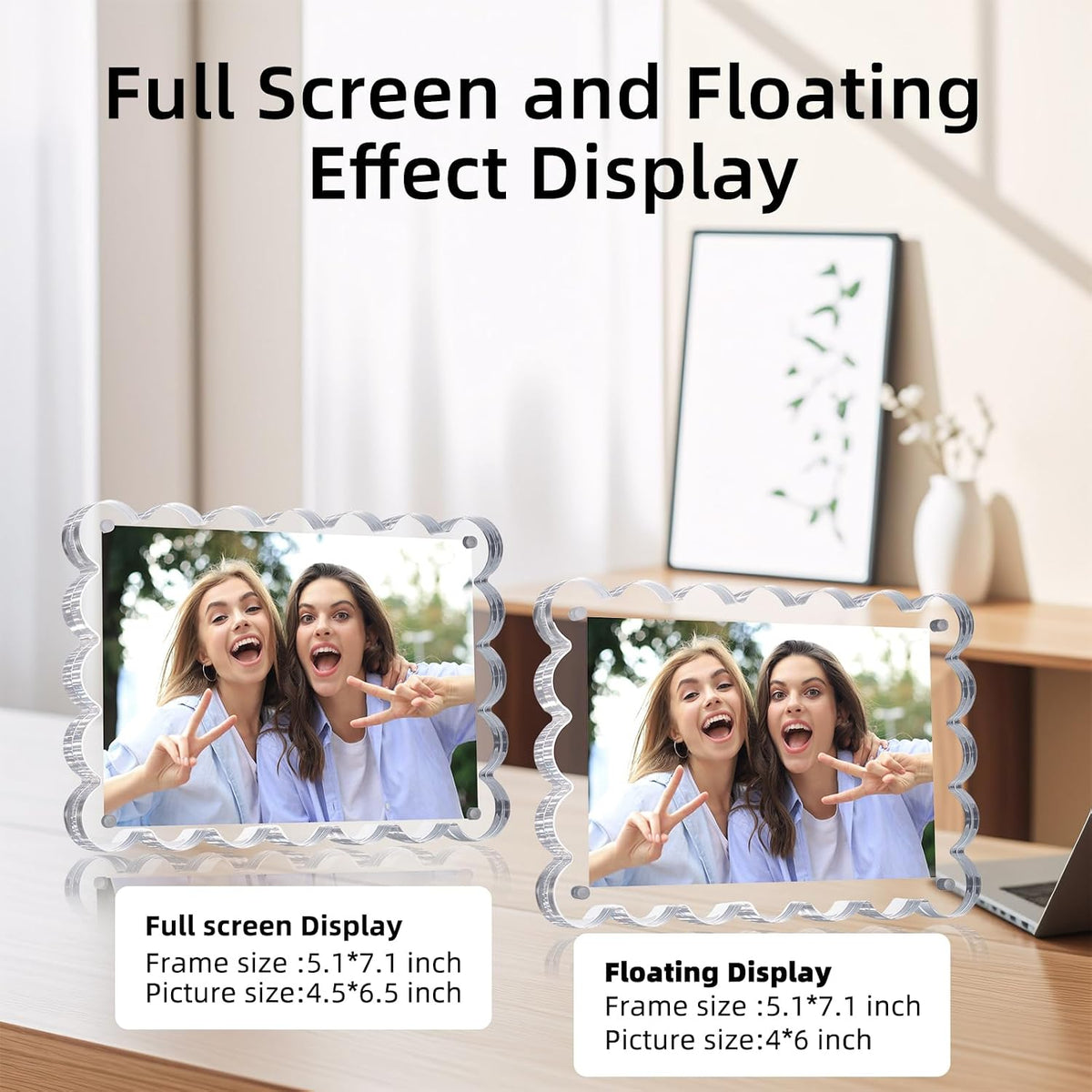 Chivalral 3 Pack 4x6 Acrylic Picture Frame, Double-Sided Tabletop Display