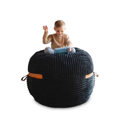 Big Joe Fuf 7Ft Giant Foam Bean Bag Chair, Oversized Couch with Removable Cover for Kids, Teens, Adults, Fog Lenox, Durable Woven Polyester, 7 Foot